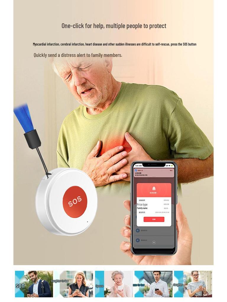 Graffiti WiFi SOS Button: One-Touch Help & Smart Home Alerts Via Tuya App