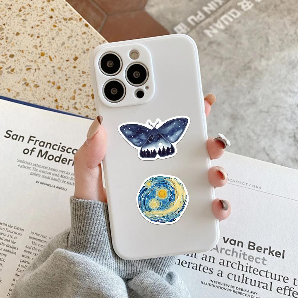 50 Stück Universum Planet Kunst Ästhetik Aufkleber DIY Handy Gitarre Laptop Notizbuch Koffer Tasse Wasserdichter Aufkleber Kinderspielzeug