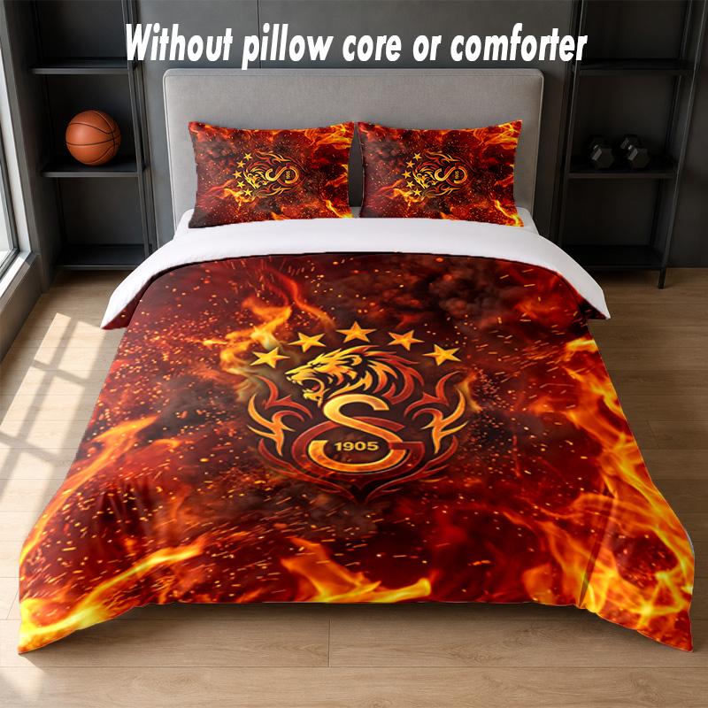Galatasaray FC Design Bed Bedding Set 1 Duvet Cover + 2 Pillowcases Soft Breathable Household Bed Linens