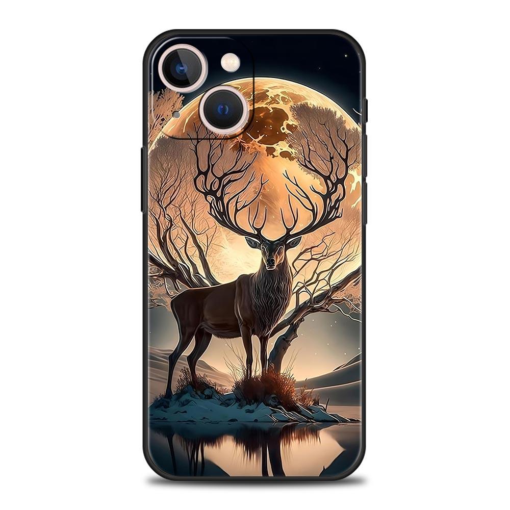 Cartoon Animal Deer Phone Case Cover for iPhone 17 16 15 14 13 12 Pro Max 11 Pro Max 17 AIR Plus Shockproof Soft TPU Shell Capas