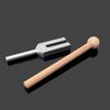 Tuning Fork Crystal Tuner 4096hz Mallet with Natural Crystal Rubber Mallet Crystal Point with Storage Angel Healing Pouch, Purification, Tone,