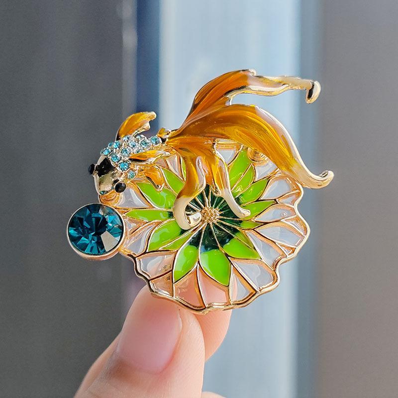 

Брошь Carp Leap Longmen, женская, высококачественная, эмалированная, изысканная, роскошная, булавка, индивидуальный темперамент, блейзер, аксессуары