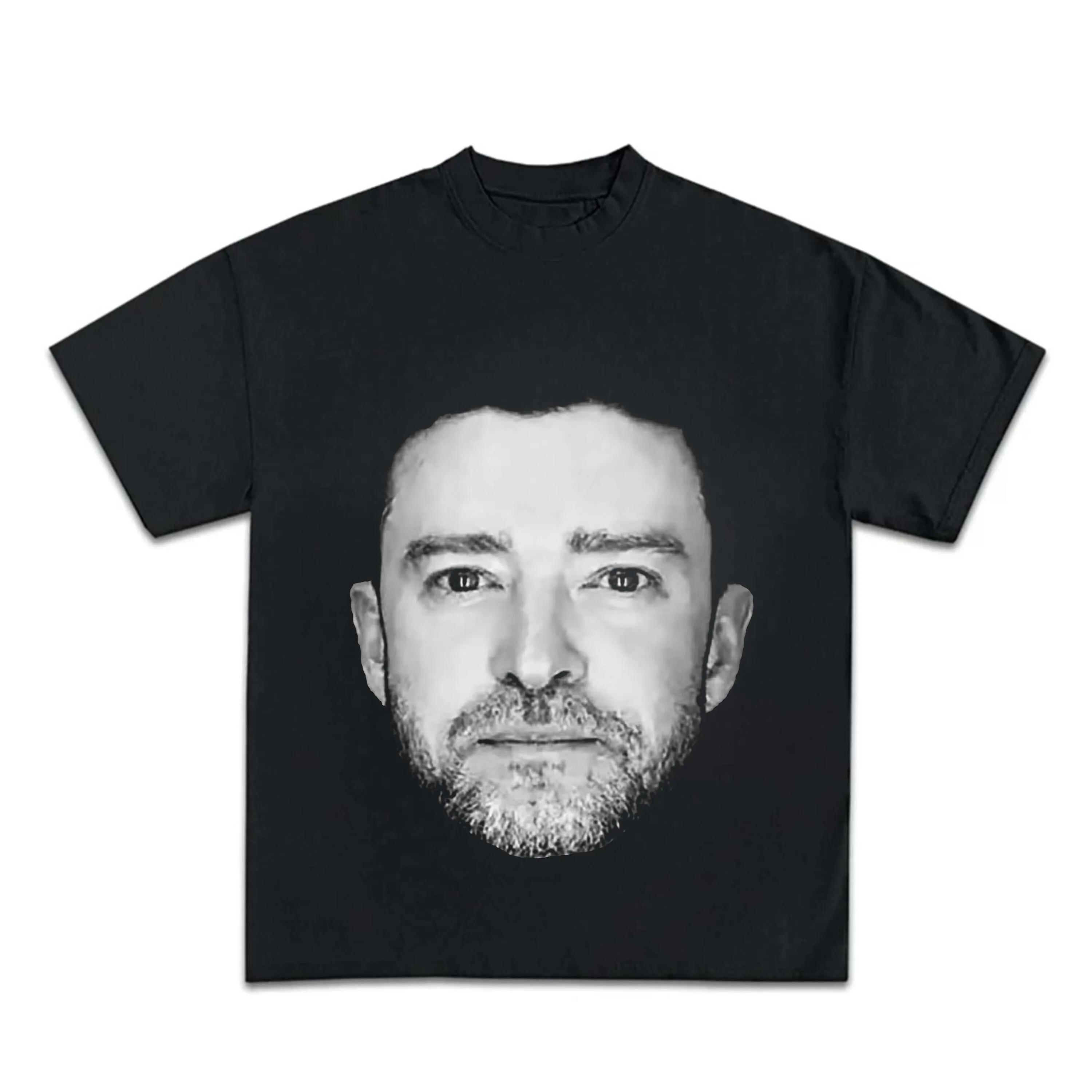

Justin Timberlake Face T Shirt Mugshot Jt Concert Fan 5XL різнокольоровий