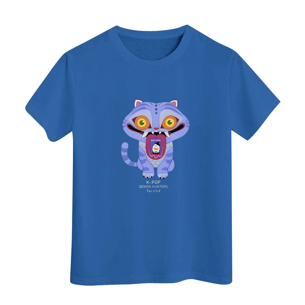 Men's Round Neck Printed Short-sleeved T-shirt Top