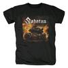 Swedish Sabaton Band Print T-shirt - Black Wolf Band - Power Metal Album Cover Printed Clothing - Men's Casual Streetwear - M...