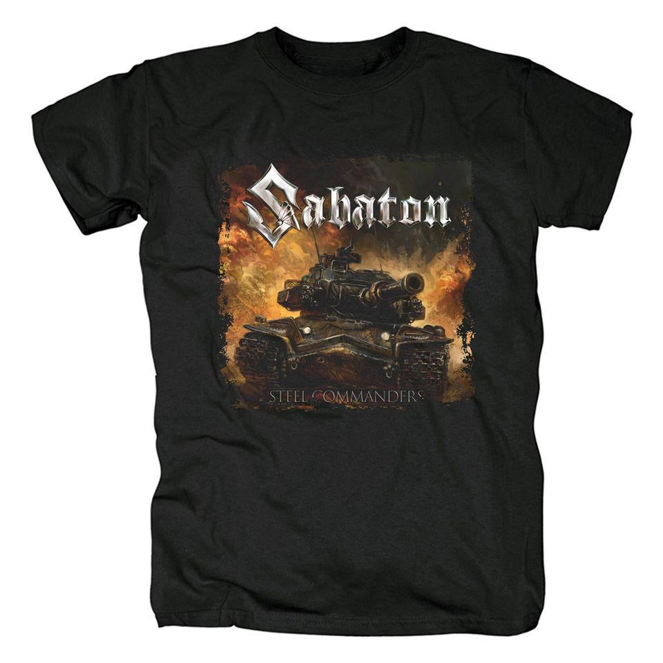 

Swedish Sabaton Band Print T-shirt - Black Wolf Band - Power Metal Album Cover Printed Clothing - Men s Casual Streetwear - M... S разноцветный
