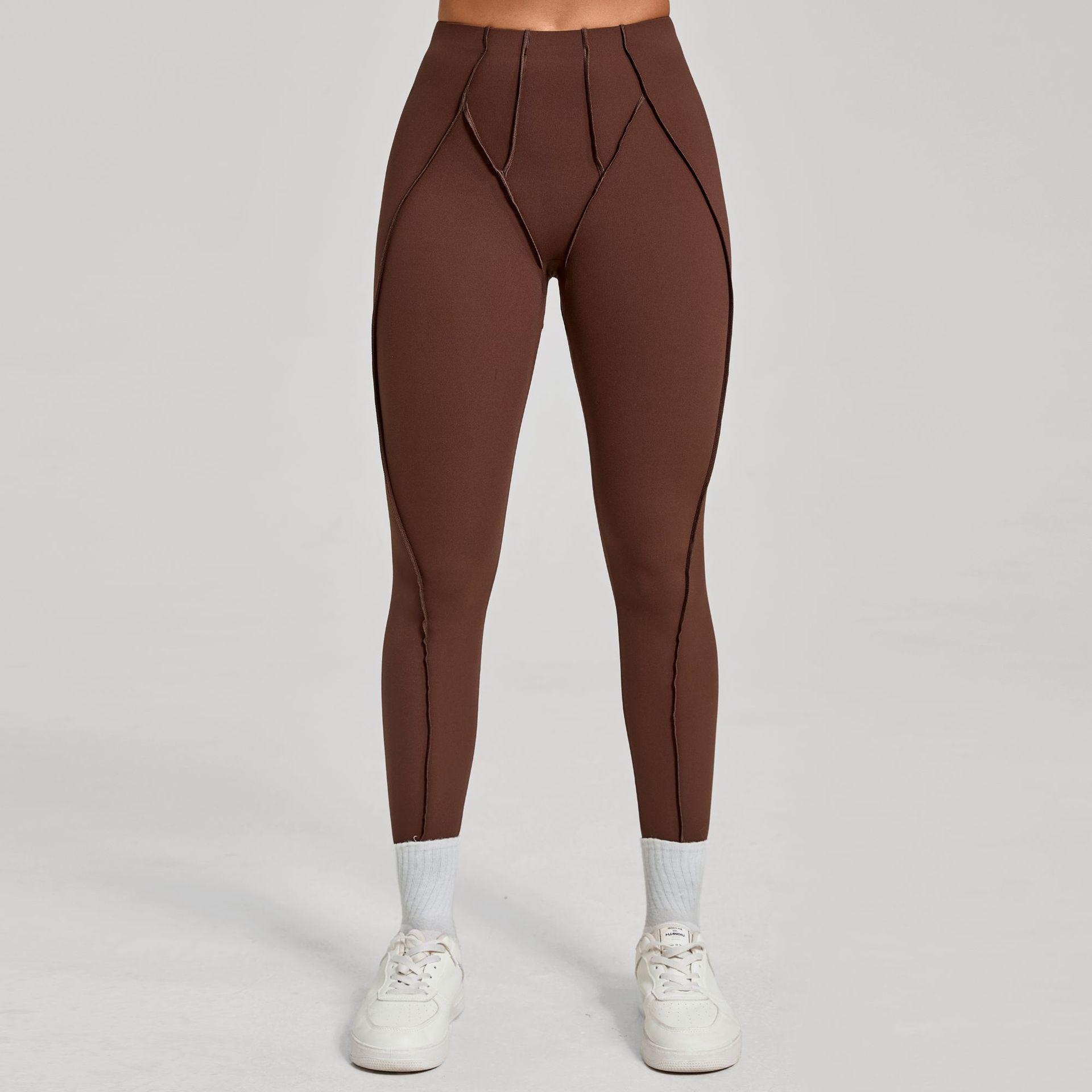 

Cross-Border 3D Aesthetic Yoga & Running Fitness Tights Small кавовий