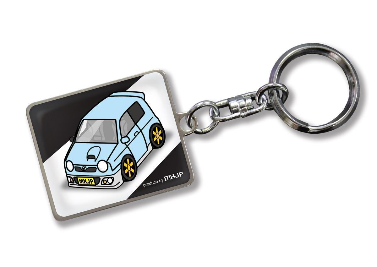 

Custom Keychain for Suzuki Alto Works Black Light Blue Car Color [MKJP] HA11S, Base,
