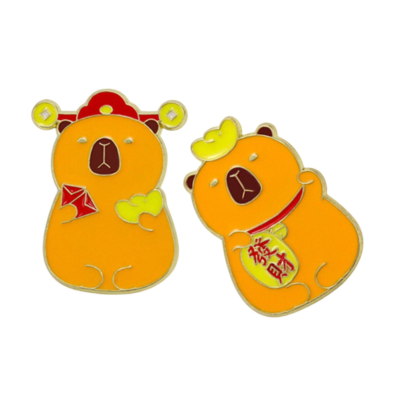 

Stylish Capybara Designs Metal Brooch Colorful Capybara Metal Brooch Unique Lapel Pin Adds Personality To Any Outfit