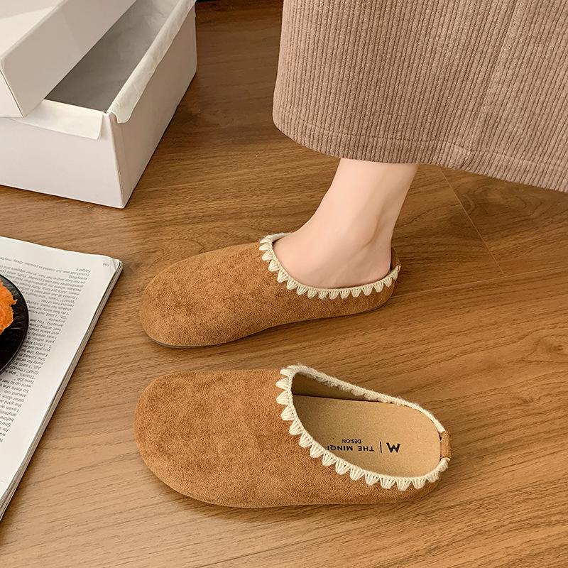 Fashion niche cotton shoes women's 2025 spring and autumn new Internet celebrity soft sole warm casual cotton slippers
