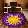 1pc Sunflower Purple Round Chair mat office Area Rug - Non-Slip, Floor Mat for Office, Bedroom, Ideal home decor gift p0105033
