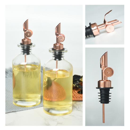 Automatic Wine Pourer Self-Sealing Stainless Steel Spout with Flow Control Drip-Free Liquor Dispenser for Bottles