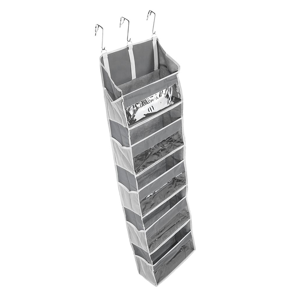 5 Tier Behind Door Storage Bag Breathable Space Saving Hanging Storage Holder with 10 Side Pockets for Toys Clothing