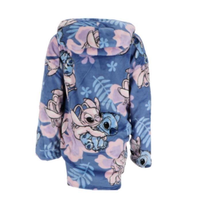 Sweat couverture à capuche - NPZ - Lilo Stitch - Taille unique - Couleur bleu - Polaire douce