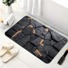 Black Diatomaceous Earth Bathroom Floor Mat - Water-absorbent, Non-slip, Wear-resistant.