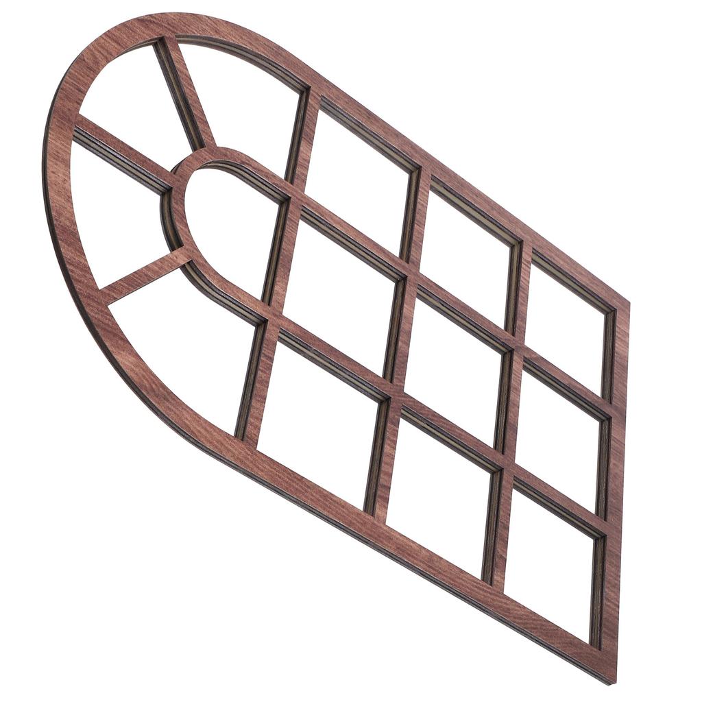 Duża rustykalna drewniana rama okienna Naklejka ścienna Samoprzylepna Zdejmowana Łukowa naklejka okienna do salonu sypialni przedpokoju