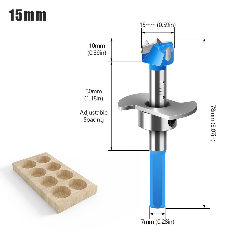 

Шестигранный хвостовик Позиционирование Деревообработка Открыватель отверстий Плоское сверло Регулируемая развертка для петель 15-35 Набор в пластиковом кейсе Adjustable wood open blue 15mm