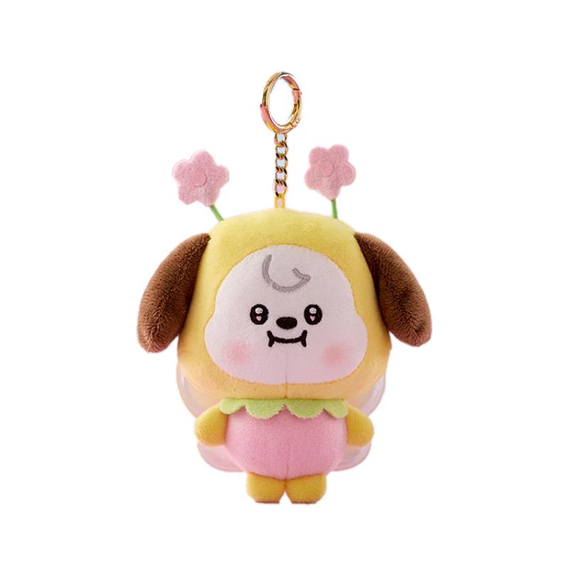 New 10Cm Bt21 Kawaii Anime Bee Series Shooky Koya Plush Keychain Cute Cartoon Rj Cooky Bag Pendant Decoration Girl Gift 10cm