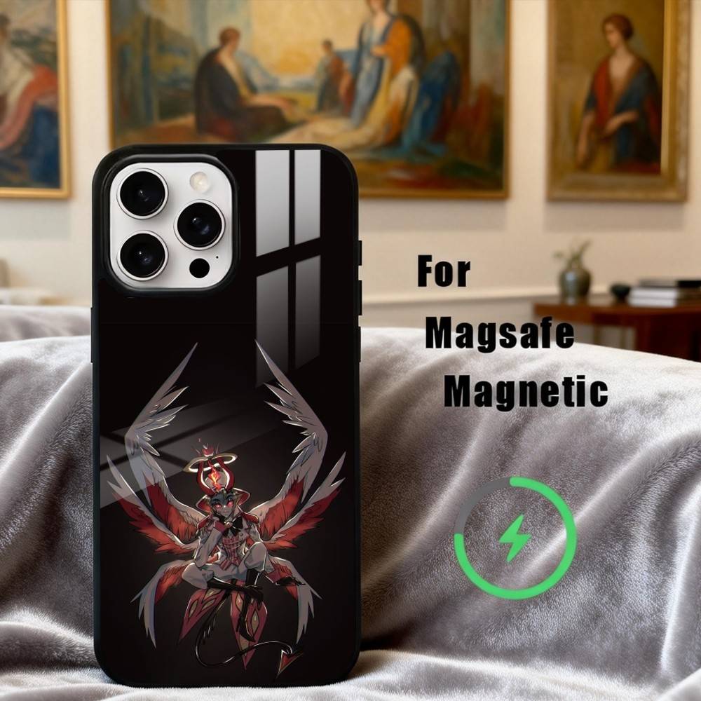 H-Hazbin H-Hotel L-Lucifer M-Magne Phone Case For iPhone17,16,15,14,13,12,11 Plus,Pro Max Magnetic For Magsafe Wireless Charging