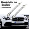 1pair 75mm Adjust Bumper Lip Splitter Strut Tie Rod Support Bars Silver Tone