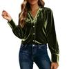 Women S Long Sleeve Velvet Shirt Loose Fit Casual Top