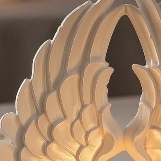 Small Candle Container 3D Printed Angel Wings Tealight Holder, Wing Shape Candlestick, Stand Romantic Ornament for Bedroom Wedding Table Decor Modern