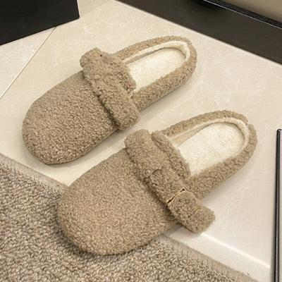 Flats Women Fur Soft Slippers 2025 Winter Cozy Casual Woman Mules Shoes Designer Slingback New Flip Flops Home Zapatos