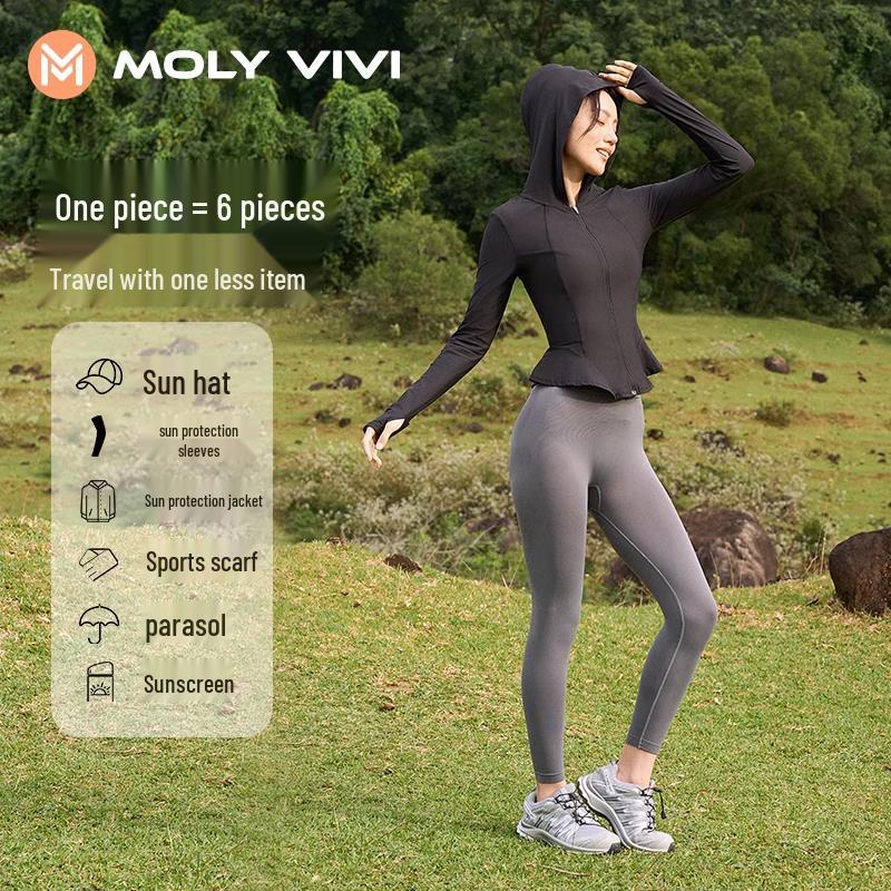 

MOLY VIVI Women s Ice Silk Sun Protection Hooded Jacket S