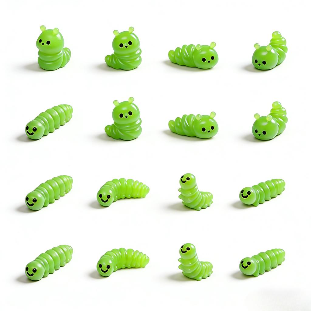 20-300pcs Mini Resin Simulated Caterpillar Small Plastic Miniature Animal Figures for DIY Fairy Garden Micro Landscape Ornament