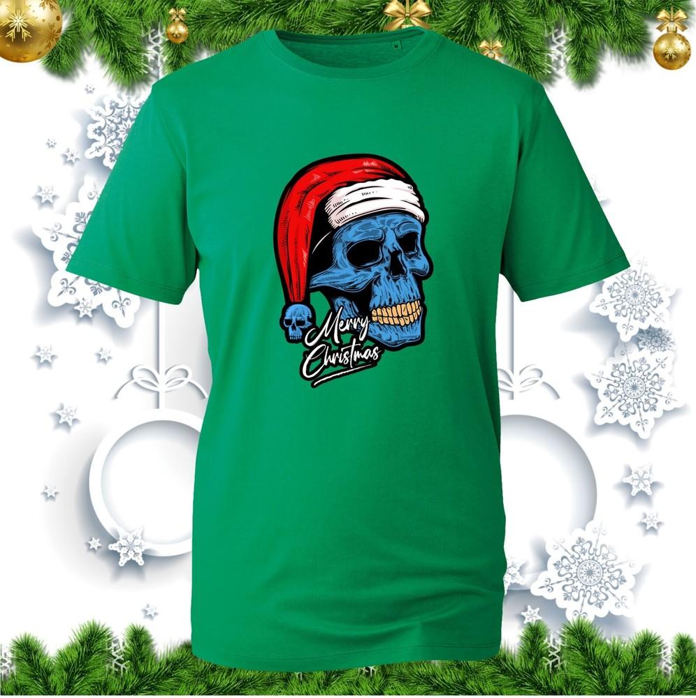 Santa Skull Merry Christmas Tshirt Skeleton Skull Scary Santa Claus Xmas Top S