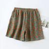 Pantalones Cortos Mujer Algodón Verano Versátil Vintage Sueltos Talla Grande Casual Pantalones de Pierna Ancha Shorts