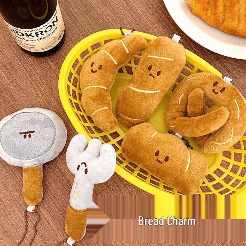Creative Plush Bread Doll Keychain: Versatile Girlish Ornament for Backpack