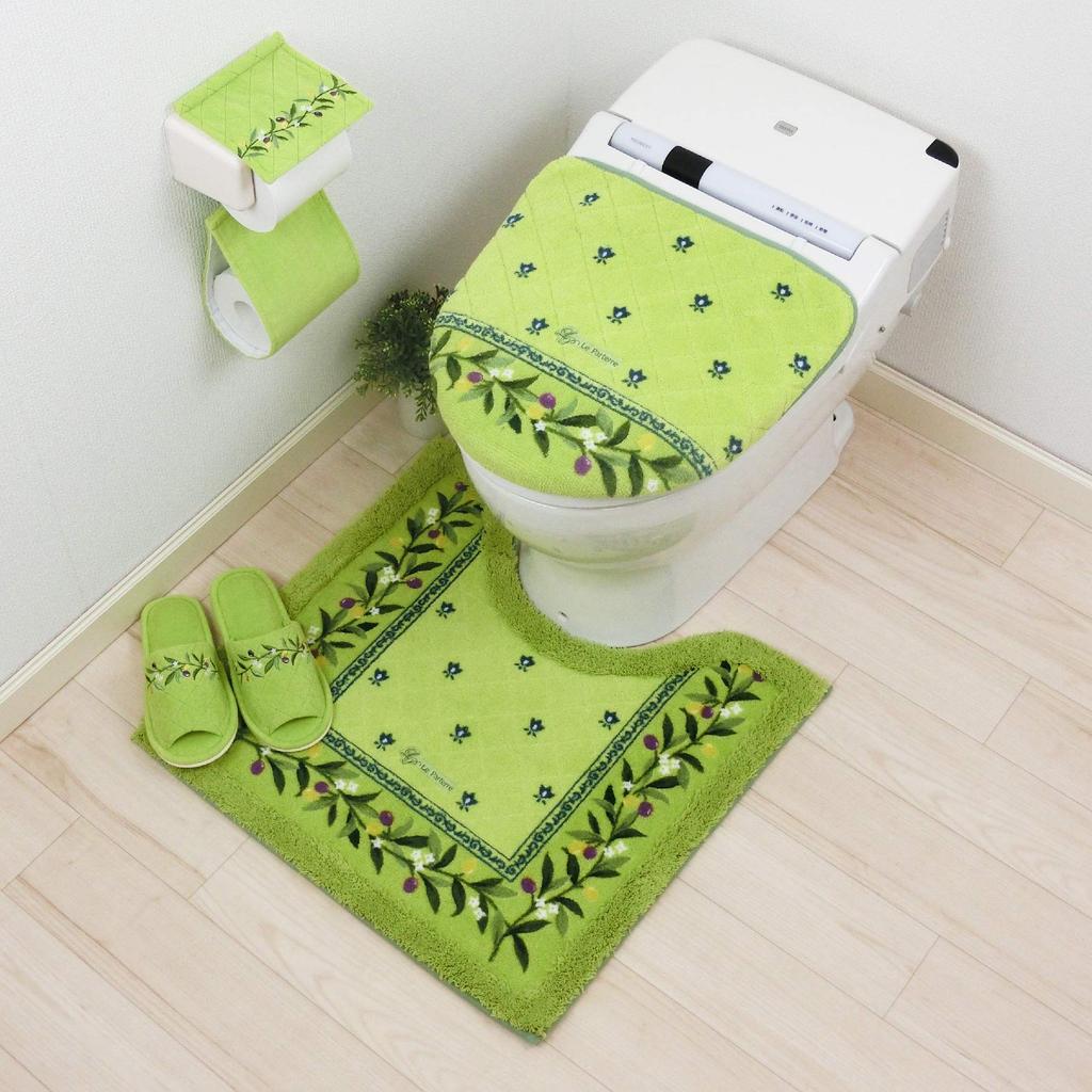 Senko Olive Toilet Lid Cover, Green, Antibacterial and Odor Resistant, Made In Japan, 33078