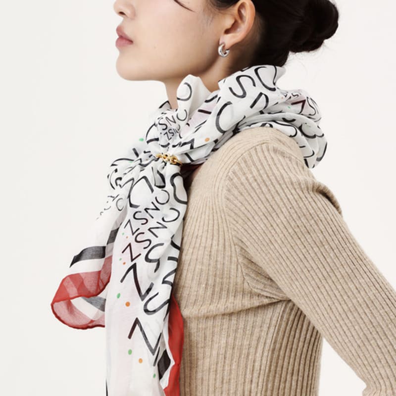 

ONSZ Red Border Logo Long Scarf RED