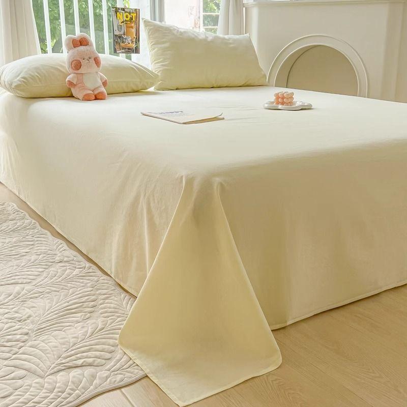 Plaid Thick Skin-friendly Pink Bed Sheet For Student Dorm Single Double Bed