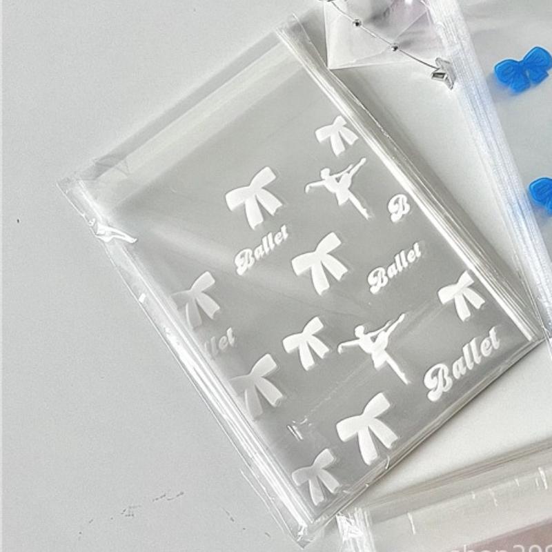 50Pcs Opp Plastic Bag Self Adhesive Transparent Plastic Bags Beads Jewelry Storage Packaging Gift Bag Small Card Holder
