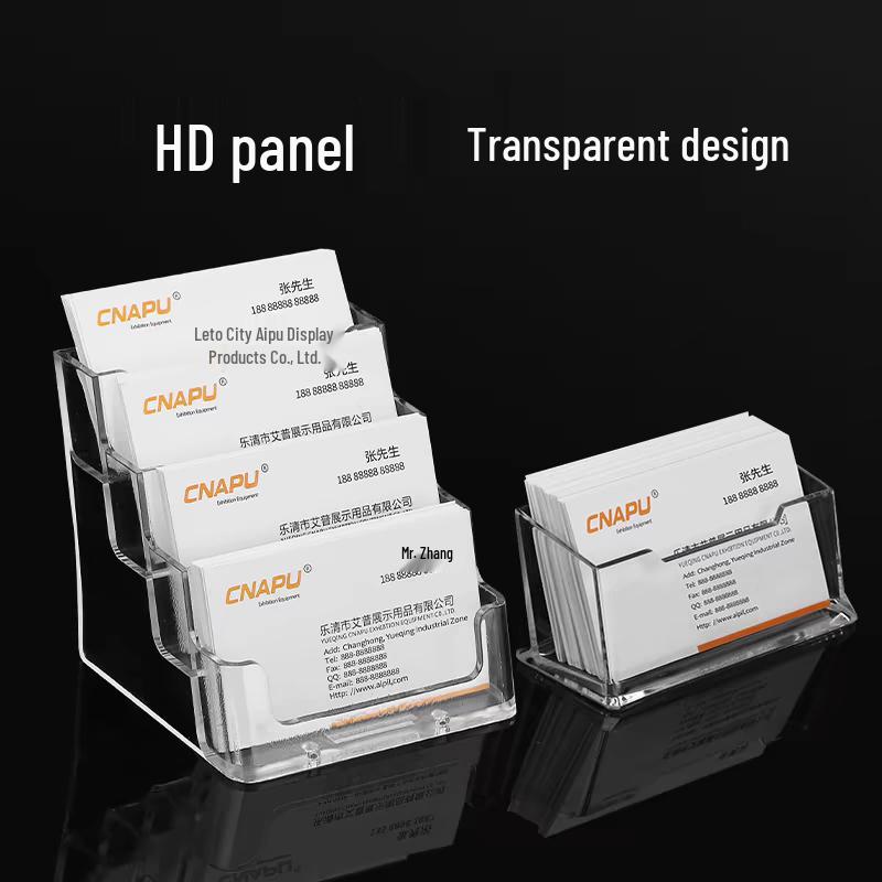 High Transparency Acrylic Business Card Holder Stand for Desktop Display and Storage