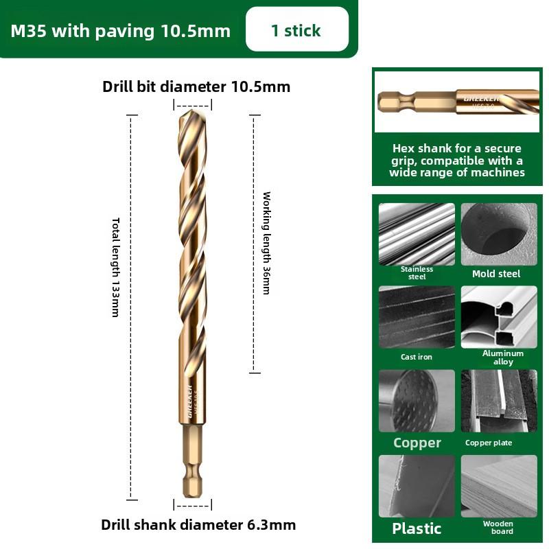 1-13mm Cobalt HSS Twist Drill Bit Straight Shank Hex Carbide Tip for Metal Stainless Steel Iron 304 Drilling