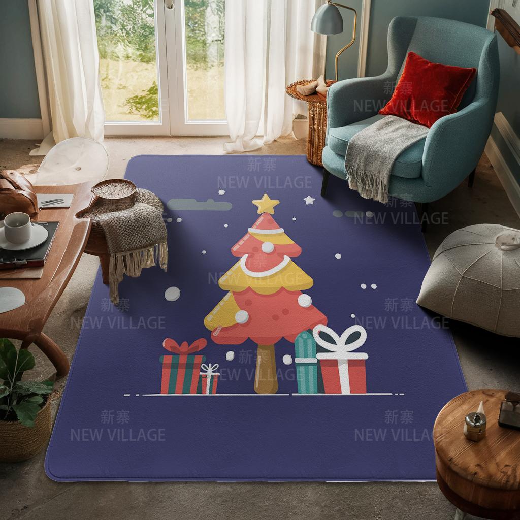 House Entrance Carpet Home Door Mat Living Room Bath Foot Bathroom Non-slip Water Absorption Rugs Bath Merry Christmas Winter