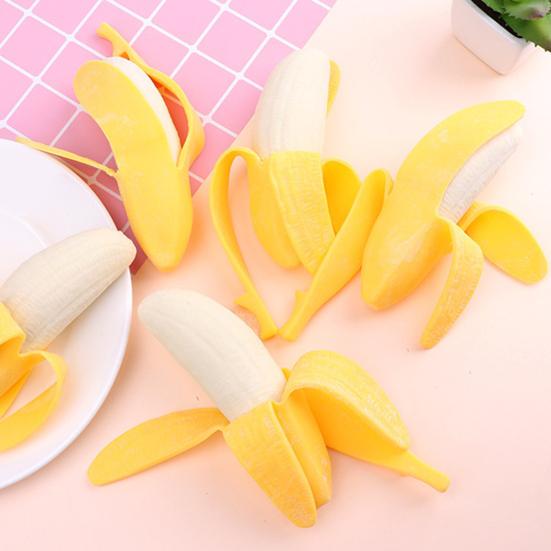 1/2/3Pcs Simulation Peel-off Banana Squeeze Toy Stress Relief Fruit Pinch Sensory Toy Kids Adults Soft TPR Stress Ball Calming Fidget Toy