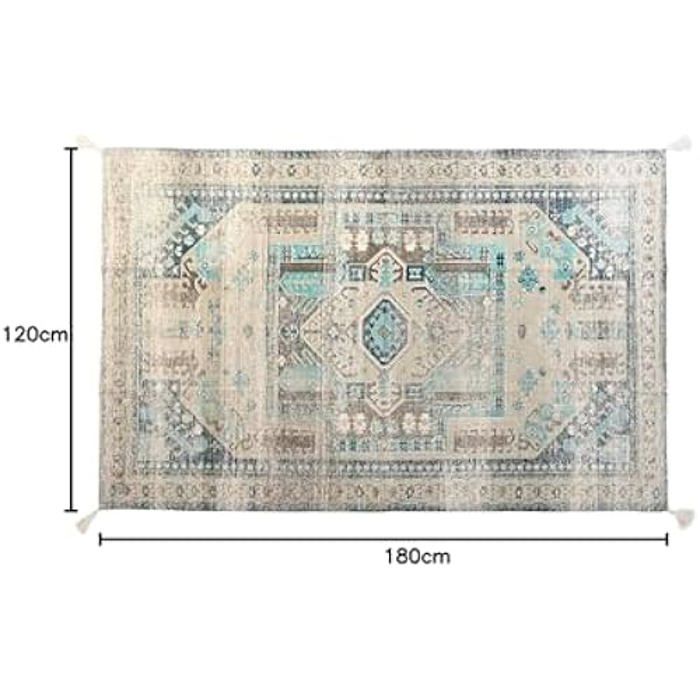 Tapis - DKD HOME DECOR - Standard - Polyester - Bleu Et Beige - Moderne