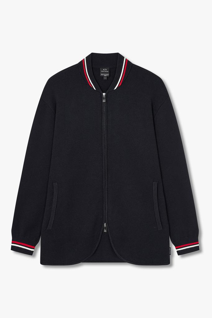 Armani Exchange Men'S Striped Trim Knit Cardigan_Navy Camo A415332031