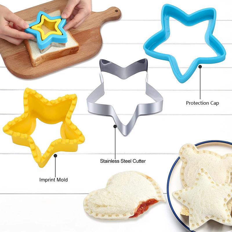 Sandwich Cutter Cookie Mold Bread Cutter Mould Dinosaur Shaped Sandwich Cutter and Sealer For Kids Children Kitchen Accessories