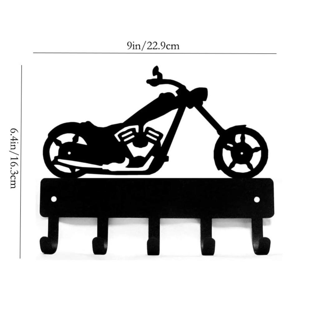 

1 шт. вешалка для ключей мотоцикла Chopper #02 - 9 дюймов в ширину металлическая настенная живопись, держатель для полотенец для ванной комнаты над дверными крючками чёрный