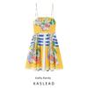 Kaslead New Women Clothes Western Style Fruit Print Poplin Sling Dress 3455341 050