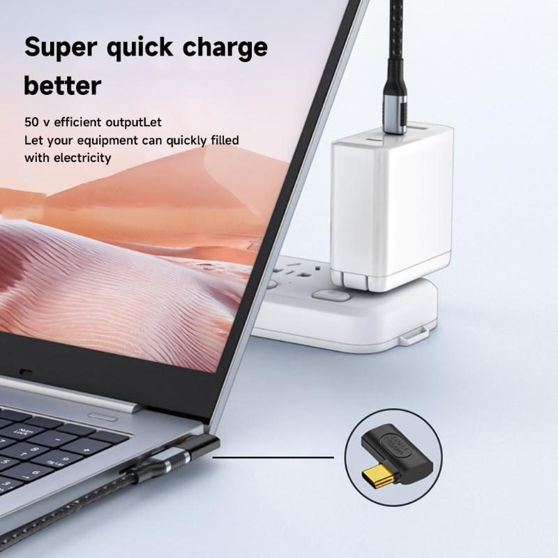 High-Speed USB C Male To Female Extender Adapter Connector 240w High-Speed Charging and 40Gbps Data Transmission