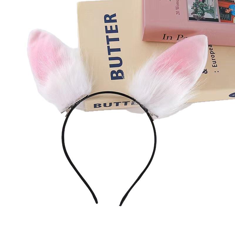 Rabbit Ear Hair Clip - Mid-Autumn Festival Hanfu Headdress: Cute, Plush, Ancient Style Hairband & Accessory