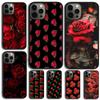 Bright Red Rose Flowers Phone Case For iPhone 17 Air 13 12 14 15 16  Cover For Apple 11 Pro Max Plus Coque