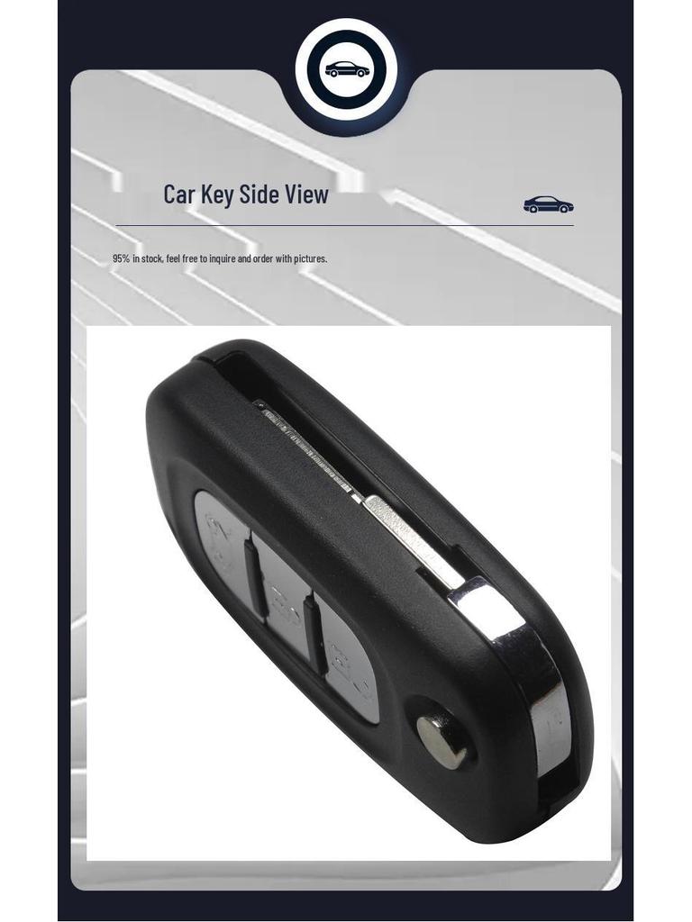 Renault 3-Button Folding Remote Key Shell - Smart Replacement (No Logo)