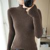 Women's Ribbed Slim Fit High Neck Long Sleeve Fall Sweater